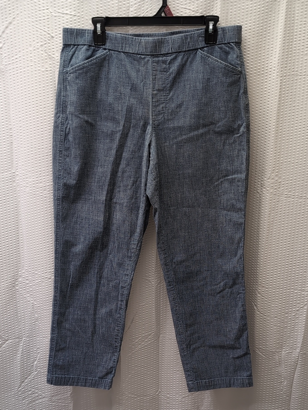 Lands End Casual Blue Textured Pull-On Pants Size 12